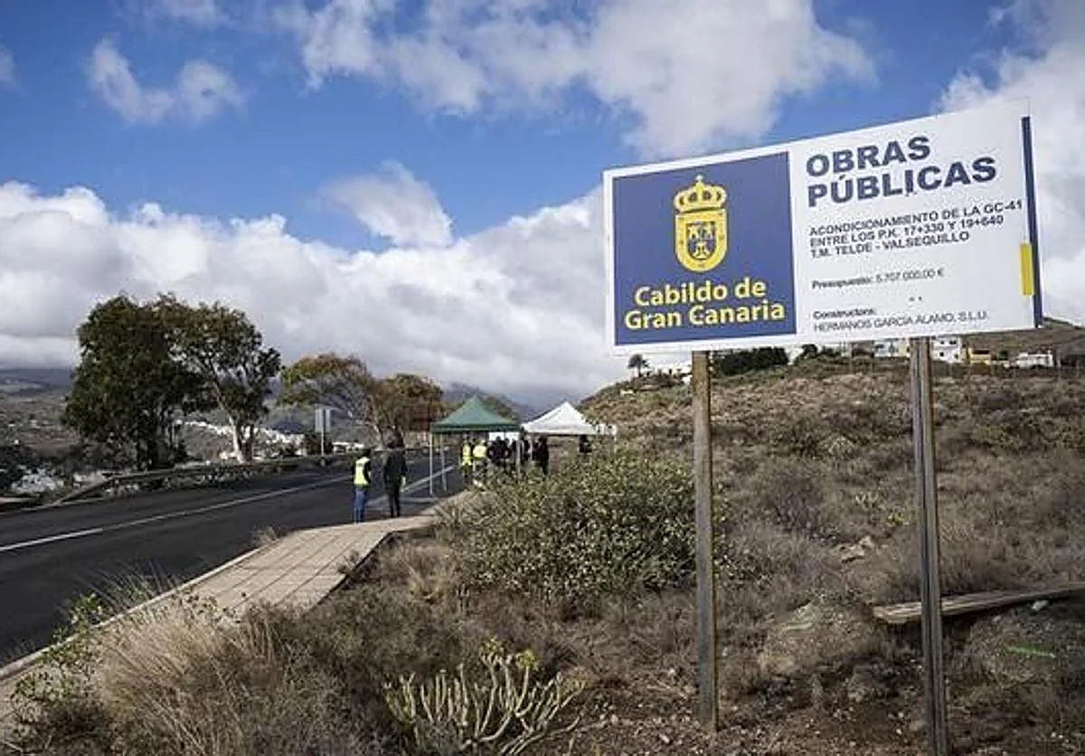 LA OBRA DE LA GC-41 ENTRE TELDE Y VALSEQUILLO SE PROLONGA HASTA OCTUBRE